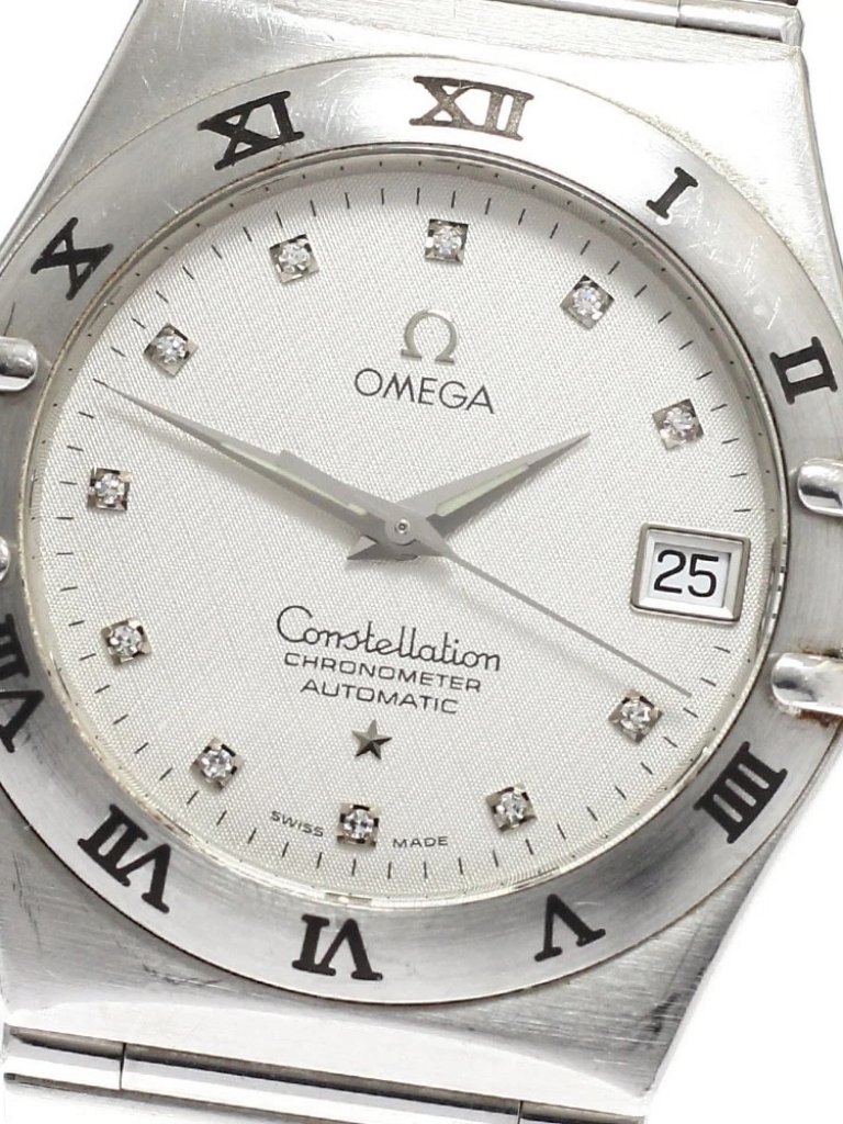 Omega Constellation 150235 11p Diamond Date Silver Dial Automatic Mens